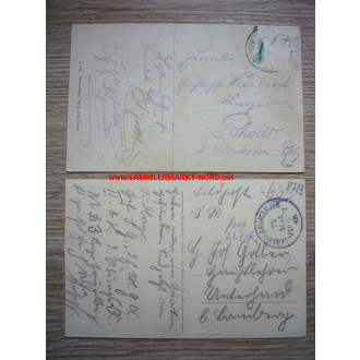 2 x postcard - Hammelburg camp - barracks of the labour detachment etc.