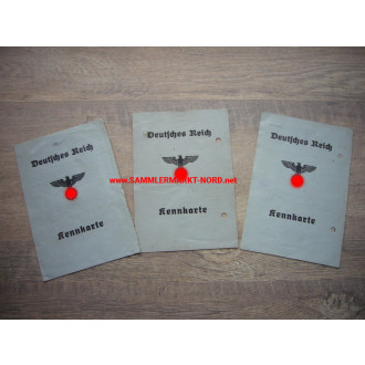 3 x German Reich Identification Card - Brockau, Itzehoe & Wetzlar