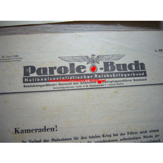 NS Reichskriegerbund - Parole Buch 1943 - various editions