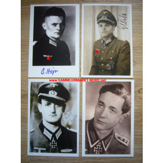 4 x Wehrmacht Repro Foto - Ritterkreuzträger mit Autograph