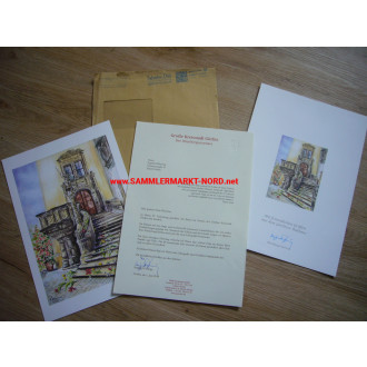 City of Görlitz - Certificate of congratulations & lithograph for 90th birthday