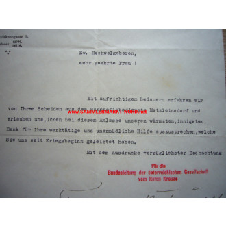 Österreichische Gesellschaft vom Roten Kreuz - Fürstin von Montenegro - Autograph