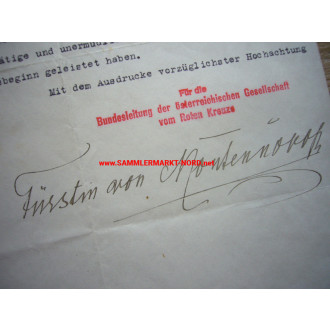 Österreichische Gesellschaft vom Roten Kreuz - Fürstin von Montenegro - Autograph