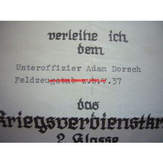 KVK Certificate - Lieutenant General EDUARD WAGNER (Resistance 20th July 1944) - Autograph - Feldzeugstab z.b.V. 37