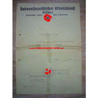 NS Arbeitsdienst, Arbeitsgau 7 - Beförderungsurkunde - 1935