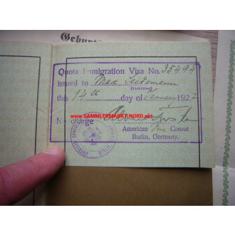 Dokumente & Ausweise - Deutscher Auswanderer in die USA - 1927