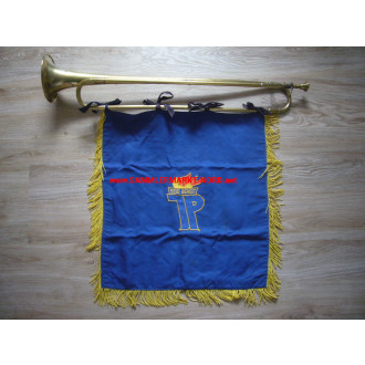 DDR - JP Junge Pioniere - Fanfare with fanfare cloth