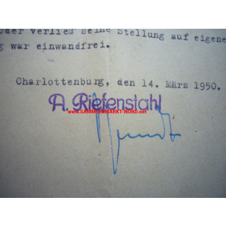 Firma ALFRED RIEFENSTAHL, Berlin - Vater von LENI Riefenstahl - Zeugnis