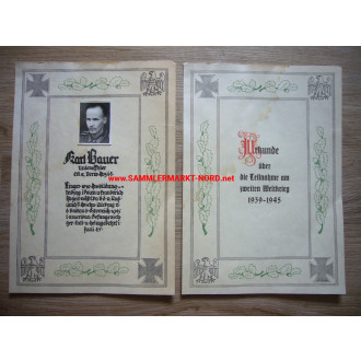 2 x certificate of participation in World War 2 - war mission Africa etc.