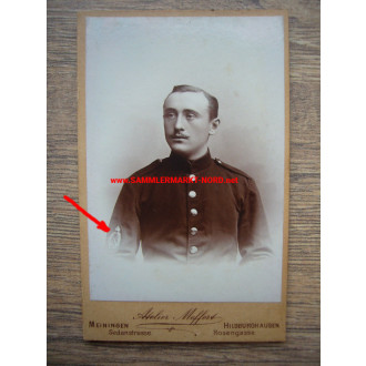 Cabinet photo - Thuringian soldier with Imperial Shooting Prize 1897