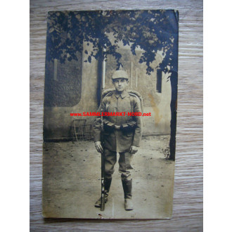 Portrait Foto - Feldgrauer Infanterist des Reserve Infanterie Regiment 27