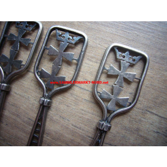 5 x mocha spoons (silver) - coat of arms of the city of Gdansk / Pomerania