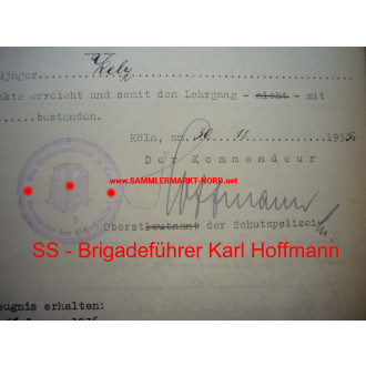 Major General of the Police and SS - Brigadeführer KARL HOFFMANN - Autograph