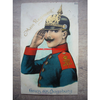 Greetings from Augsburg - Royal Bavarian 3rd Infantry Regiment ‘Prince Charles of Bavaria’ - Regimental postcard