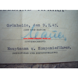 Document group DAK German Africa Corps - 21st Armoured Division - Bakery Company 200