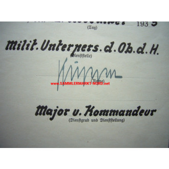 Bestallungsurkunde zum Wachtmeister - Generalmajor HANS-PAUL KÜPPER - Autograph - Kommandant von Riga