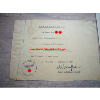 Army Clothing Office 516 / 11th Army - Certificates & Documents - Johannes Holzhauer