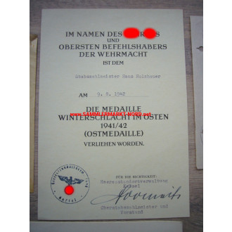 Army Clothing Office 516 / 11th Army - Certificates & Documents - Johannes Holzhauer