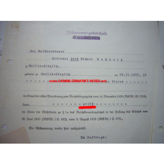 Rasse- und Siedlungshauptamt SS / Reichsstelle für Sippenforschung - Documents of SS - Rottenführer Hans Bechholtz