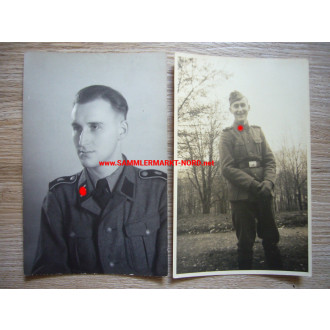 2 x portrait photo Waffen-SS - Leibstandarte SS Adolf Hitler (LAH)