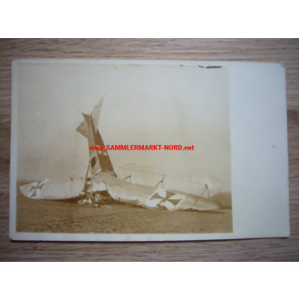 Photo World War 1 - crashed german ariplane