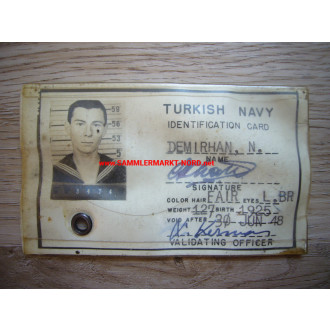 Türkei - Türkische Marine - Ausweis - Einsatz in den USA 1948