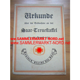 Document Saar Treuestaffel 1934