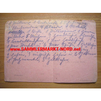 Receipt - NSDAP winter collection for the front
