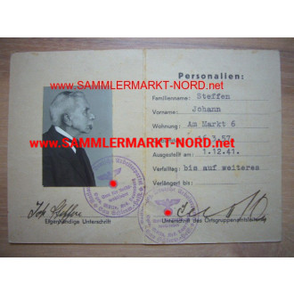 NSDAP Ausweis zur bevorzugten Abfertigung in Einzelhandelsgeschä