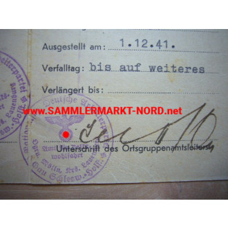 NSDAP Ausweis zur bevorzugten Abfertigung in Einzelhandelsgeschä