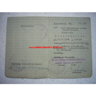 Generalgouvernement - Personalausweis für nichtdeutsche Verwaltu