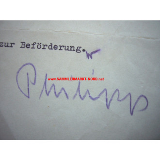 Autograph of Generalleutnant CHRISTIAN PHILIPP (commander of the