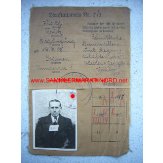 Wehrmacht - service ID card of the Army Stuff Office Unna