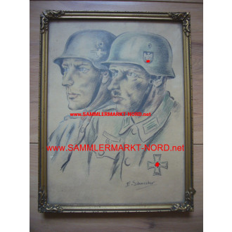 Hand Painted Portrait picture - Luftwaffe and Wehrmacht
