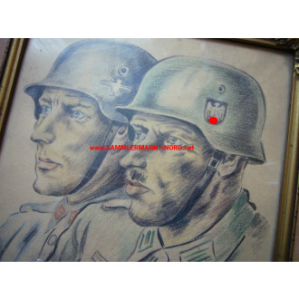 Handgemaltes Portraitbild - Luftwaffe & Wehrmacht