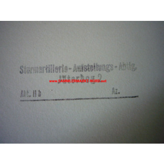 Unit stamp - Sturmartillerie-Aufstellungs-Abtlg. Jüterbog 2
