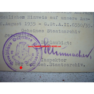 Postkarte - Preussisches Geheimes Staatsarchiv - Berlin-Dahlem