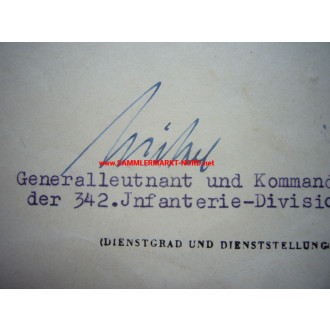 Verleihungsurkunde zum Eisernen Kreuz 2. Klasse - 3./ Grenadier 