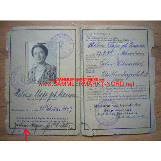 ID card for persecuted persons of the Nazi special legislation -