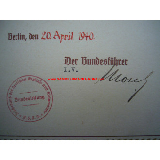 Reichsbund the German capital and small pensioners - Certificate