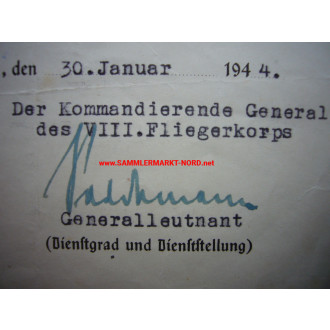 Award document KVK - 2.(F) / 11 (Fernaufklärer) - Autograph HANS