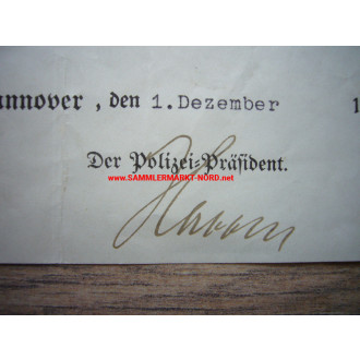Police chief Hanover JOHANN HABBEN - autograph