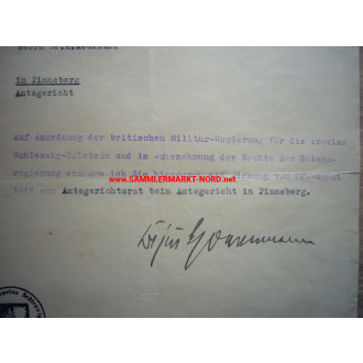 OTTO HOEVERMANN - Oberpräsident Schleswig-Holstein 1945 - Autogr