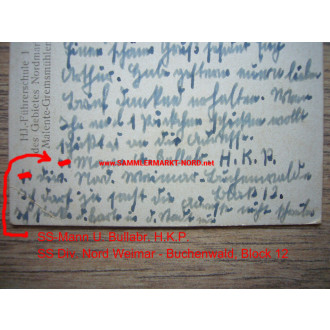 HJ Gebietsführerschule Malente / SS Weimar - Postkarte
