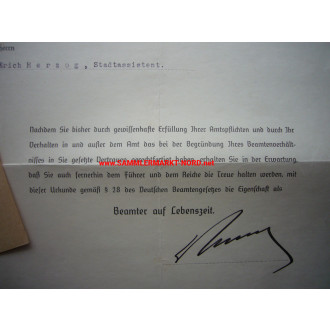 DR. FRIEDRICH KREBS - Autograph - Lord Mayor Frankfurt Main
