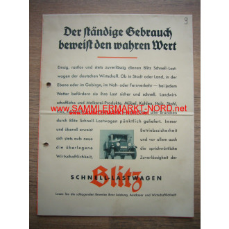 Opel Blitz truck - leaflet