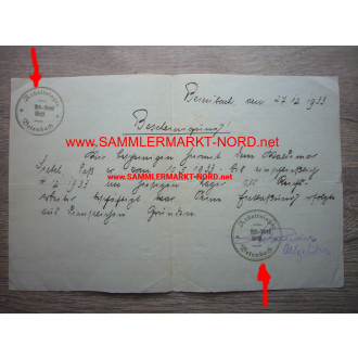 FAD Beienbach Labor Camp 1933 - Document