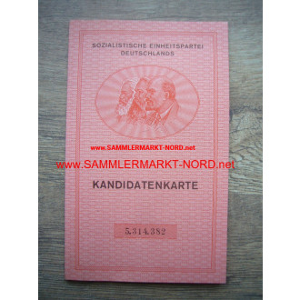 GDR - SED party - candidate card