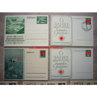 7 x postcard SA Reich competitions, KdF collectors' groups, etc.