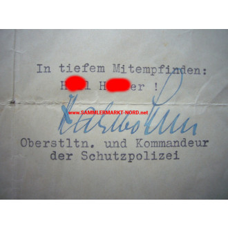 Commander of the Recklinghausen Police Department 1944 - autogra
